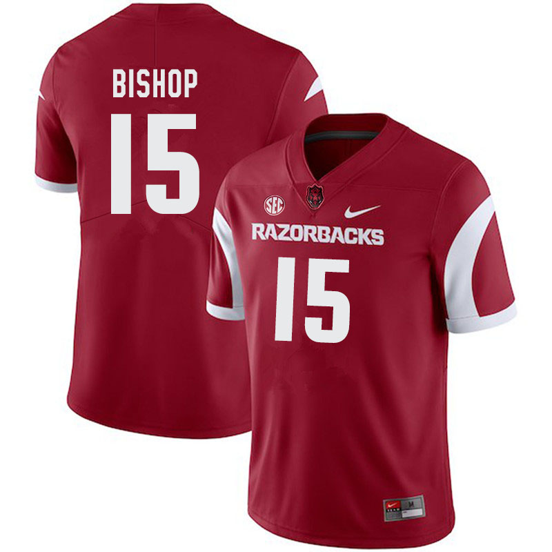 Men #15 LaDarrius Bishop Arkansas Razorbacks College Football Jerseys-Cardinal